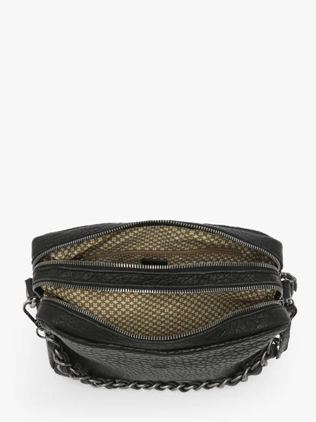 Cross Body Tas Vintage Leder Mila louise Zwart vintage 23673LE ander zicht 3